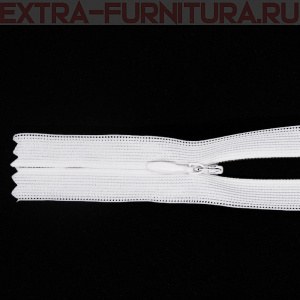 Молния потайная № 3, 70 см, цв. 101 белый п/э пл.9,3 гр/м