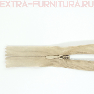 Молния потайная № 3, 50 см, цв. 291 кремовый п/э пл.9,3 гр/м