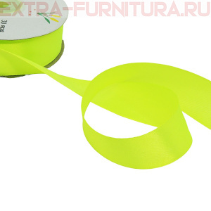 Лента атласная 24 мм цв 100 салатовый рул. 27,42м