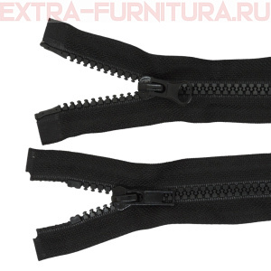 Молния Трактор Т5 2 замка, дл.50 см, цв.черный, усил. звено (кл.А)