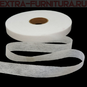 Лента нитепрошивная клеевая, по долевой, арт.4715W шир. 15 мм цв.белый ,уп. 100 м