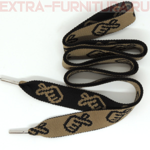 Шнурки плоские 130см, шир.23мм, Ручка, цв.коричневый