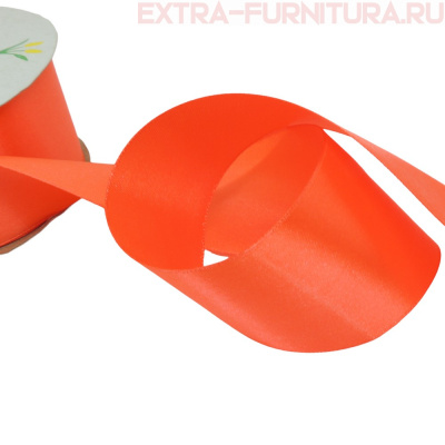 Лента атласная 50 мм цв.076 оранжевый рул.27,42м