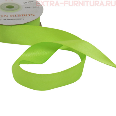 Лента атласная 24 мм цв 101 зеленый рул. 27,42м