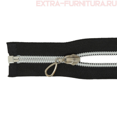 Молния спираль декор Т7 85см цв.черный/серебро