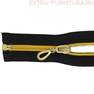 Молния спираль декор Т7 50см цв.черный/золото
