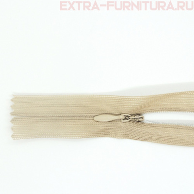 Молния потайная № 3, 50 см, цв. 291 кремовый п/э пл.9,3 гр/м