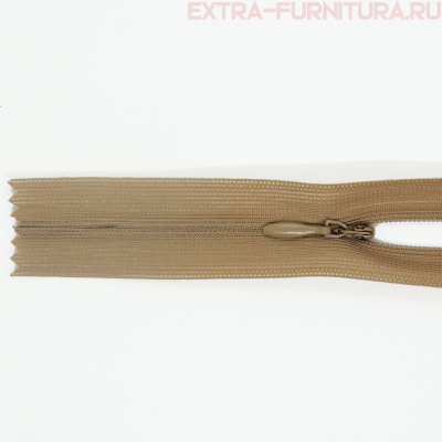 Молния потайная № 3, 50 см, цв. 294 темно-бежевый п/э пл.9,3 гр/м