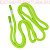 Шнурки круглые 130 см, прорезин.наконечник, Белая полоса, цв.зеленый неон